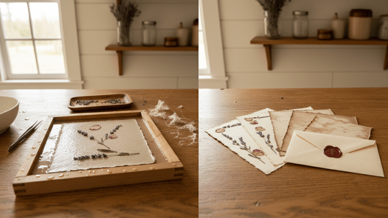 Handmade botanical paper art